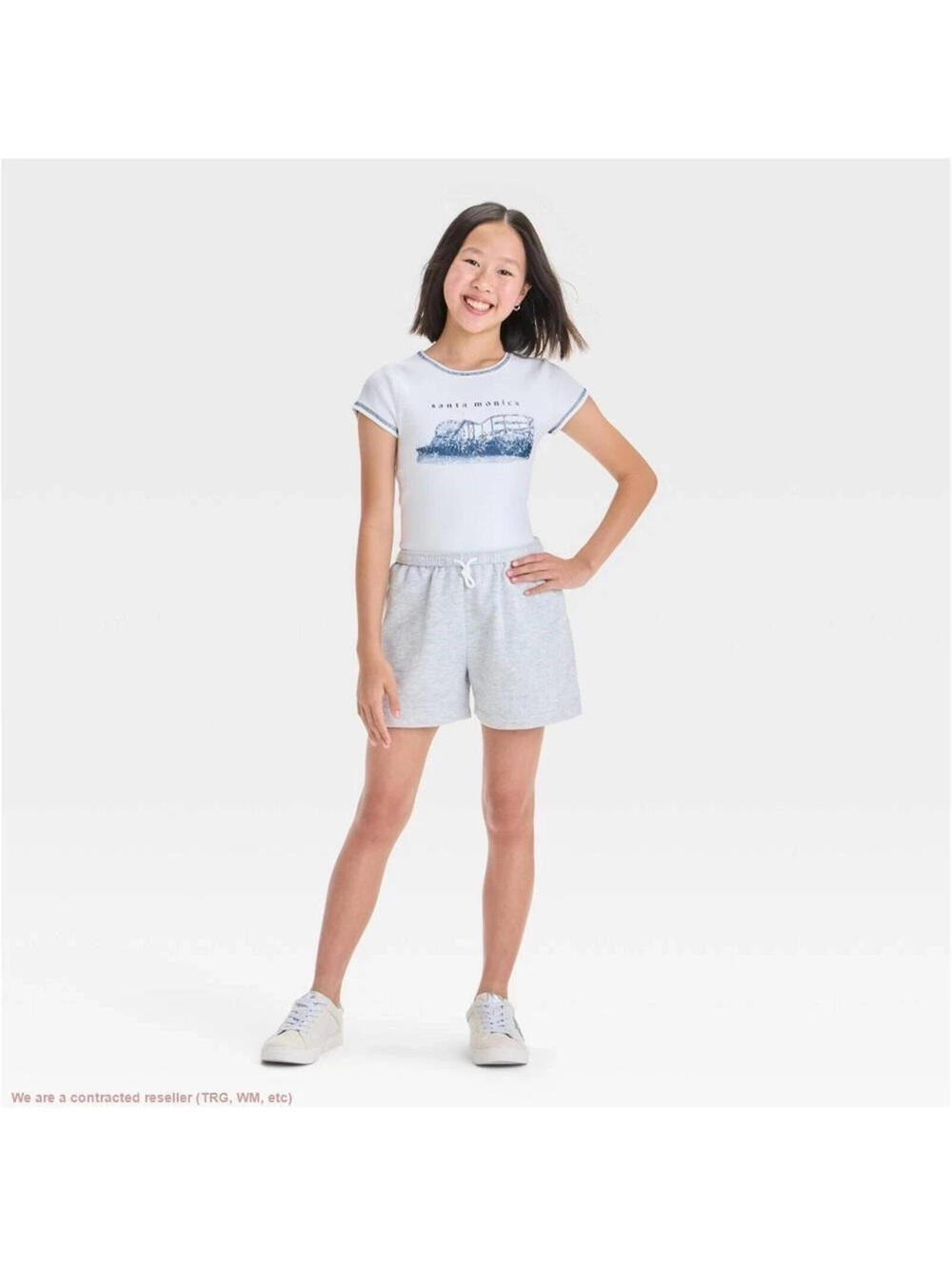 Girls' Drawstring Fleece Pull-On Shorts Art Class Heather Gray XLarge (14)